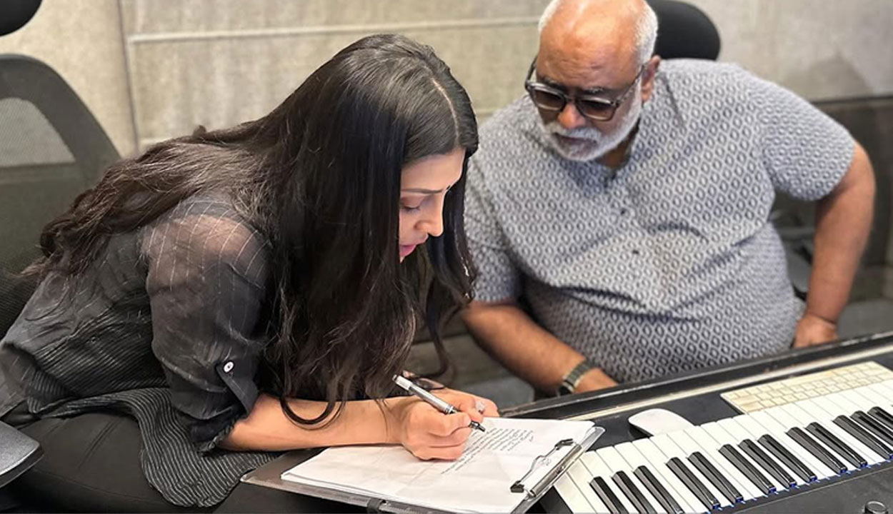 Shruti Haasan Records Telugu Track for SS Rajamouli’s Globe Trotter, Writes Heartfelt Note for MM Keeravani