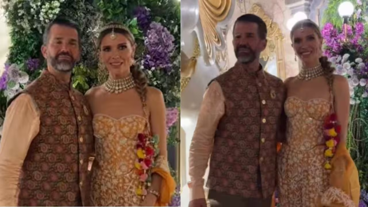 Donald Trump Jr’s Girlfriend Stuns in Full Desi Look at Mantena’s Grand Wedding